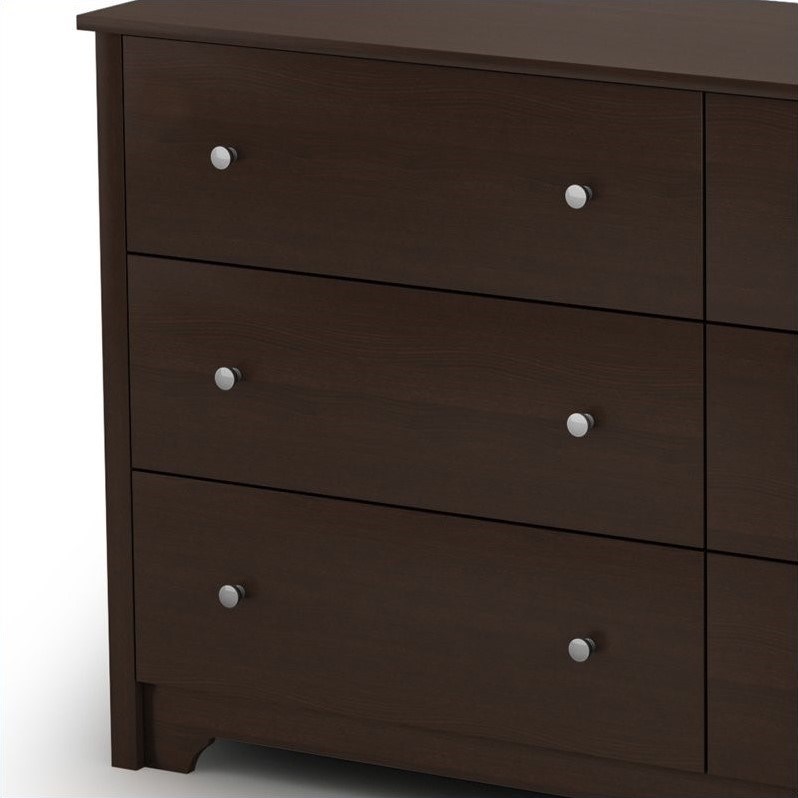 South Shore Vito 6 Drawer Dresser in Chocolate