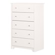 South Shore Breakwater 5 Drawer Chest in Pure White Finish