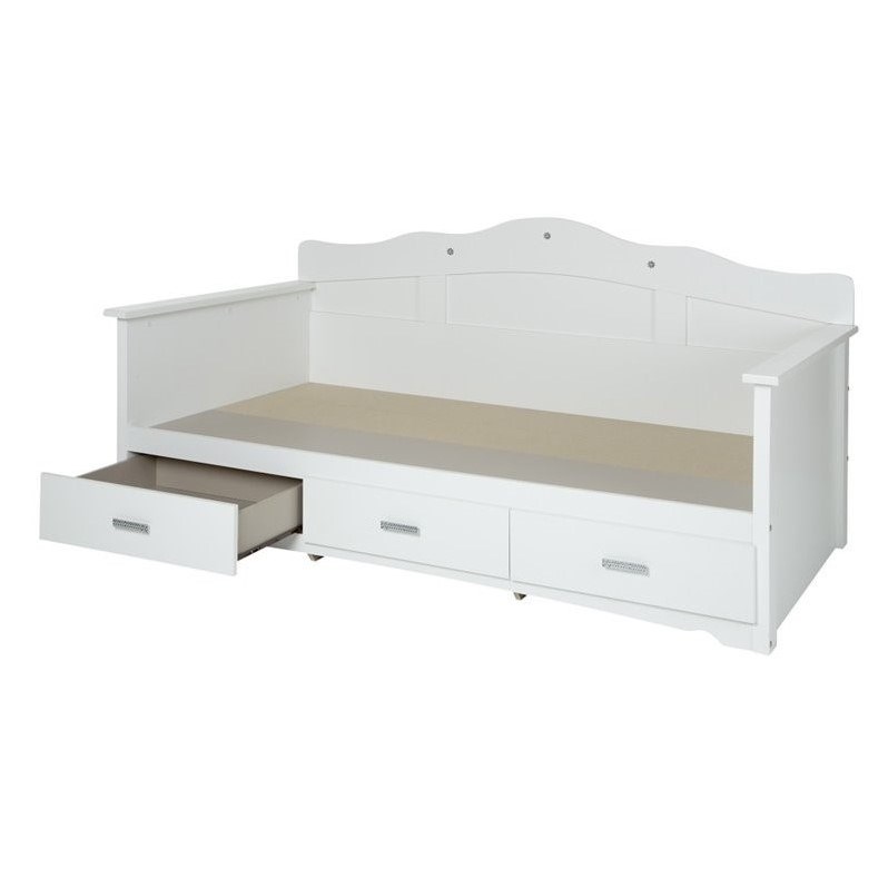 South Shore Sabrina Wood Twin Storage Daybed in White