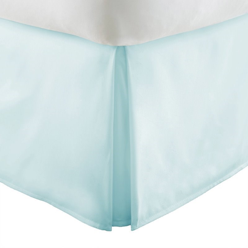 Ienjoy Home Premium Pleated Dust Ruffle, Aqua Bed Skirt Queen