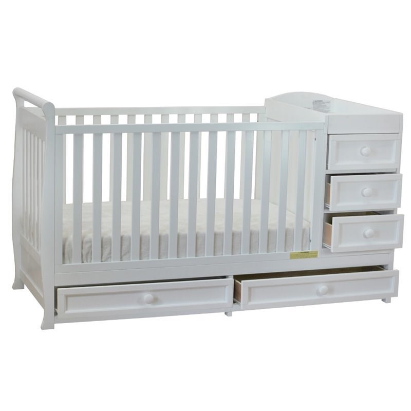 Athena Daphne 2 in 1 Convertible Crib in White