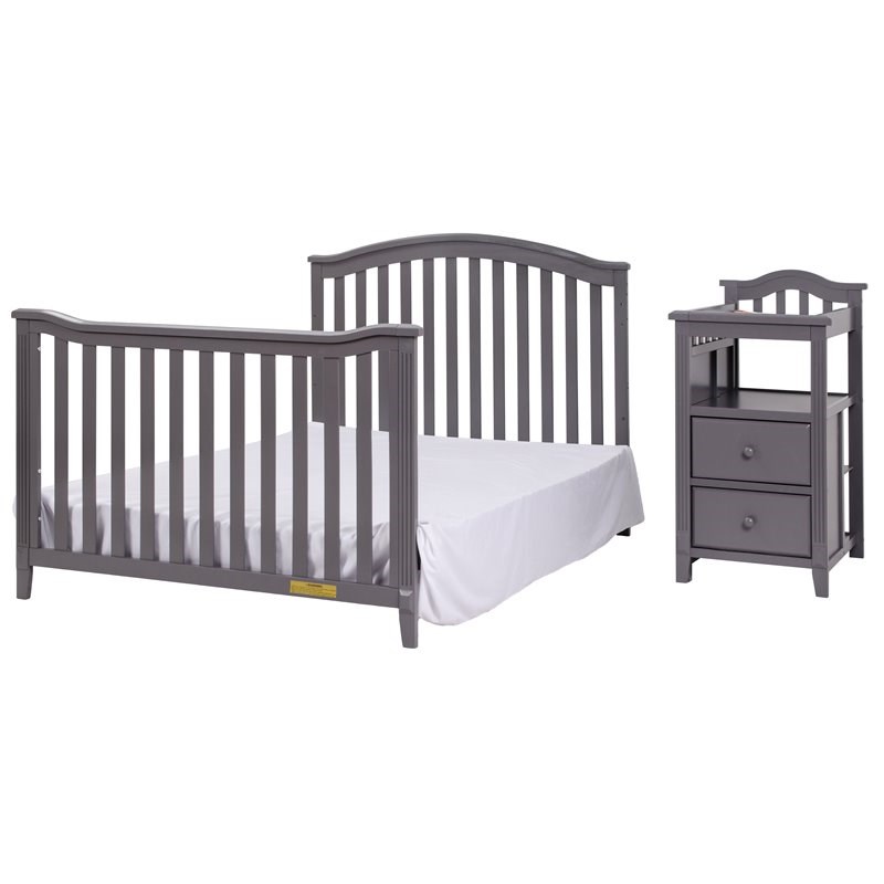 AFG Baby Furniture Athena Kali 4-in-1 Crib and Changer in Gray