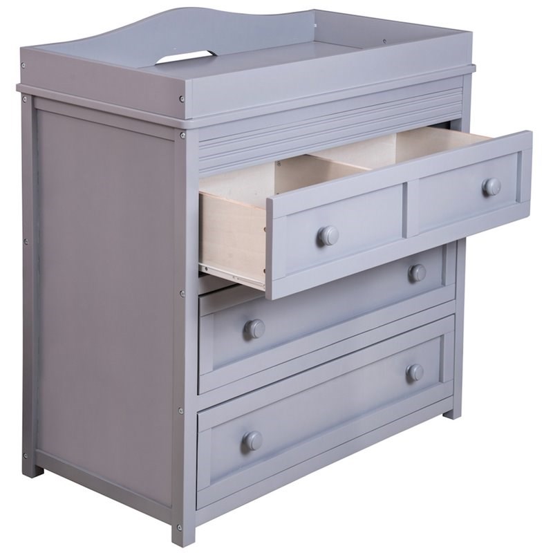 afg baby furniture leila ii solid wood 3drawers changing table in gray