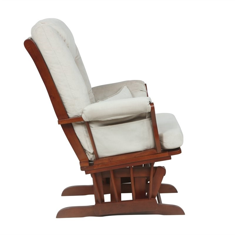 AFG Baby Alice Solid Wood Glider Chair and Ottoman with Pillow in Espresso