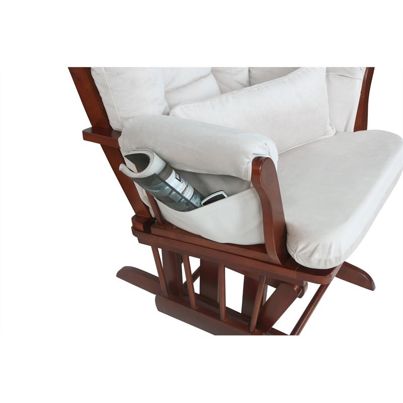 AFG Baby Alice Solid Wood Glider Chair and Ottoman with Pillow in Espresso