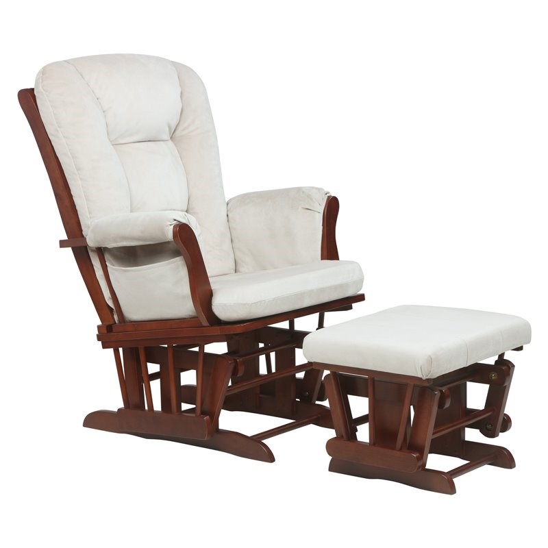 AFG Baby Alice Solid Wood Glider Chair and Ottoman in Espresso