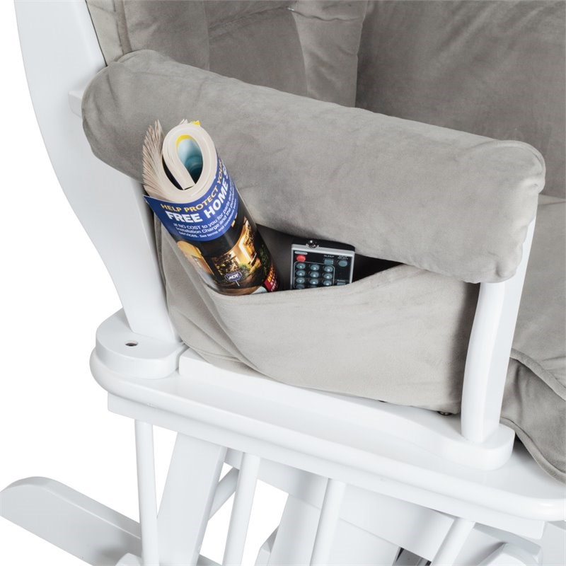 AFG Baby Furniture Vinyl Sleigh Glider Chair Cushion Set in Gray