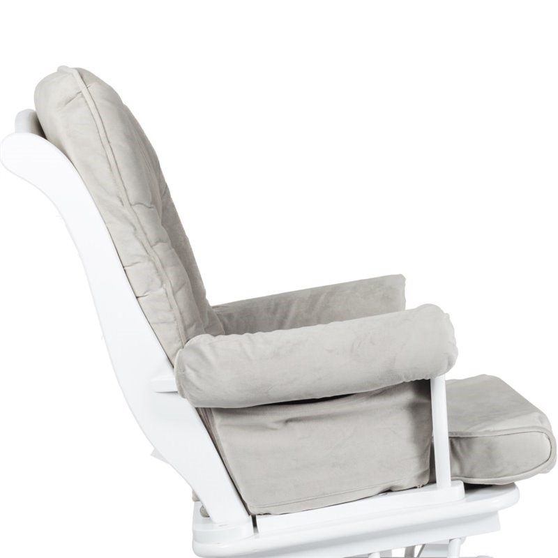 AFG Baby Furniture Vinyl Sleigh Glider Chair Cushion Set in Gray