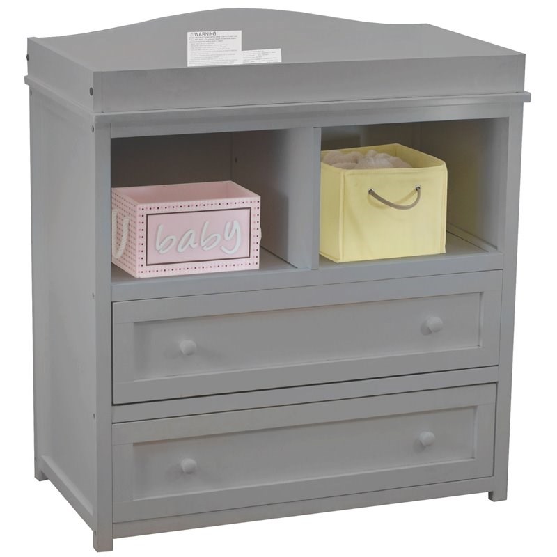 AFG Baby Furniture Kali II 4-in-1 Crib with Leila 2-Drawer Changing Table Gray