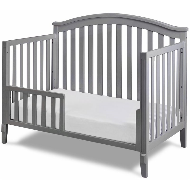 AFG Baby Furniture Kali II 4-in-1 Crib with Leila 2-Drawer Changing Table Gray