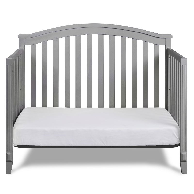 AFG Baby Furniture Kali II 4-in-1 Convertible Crib with Toddler Guardrail Gray