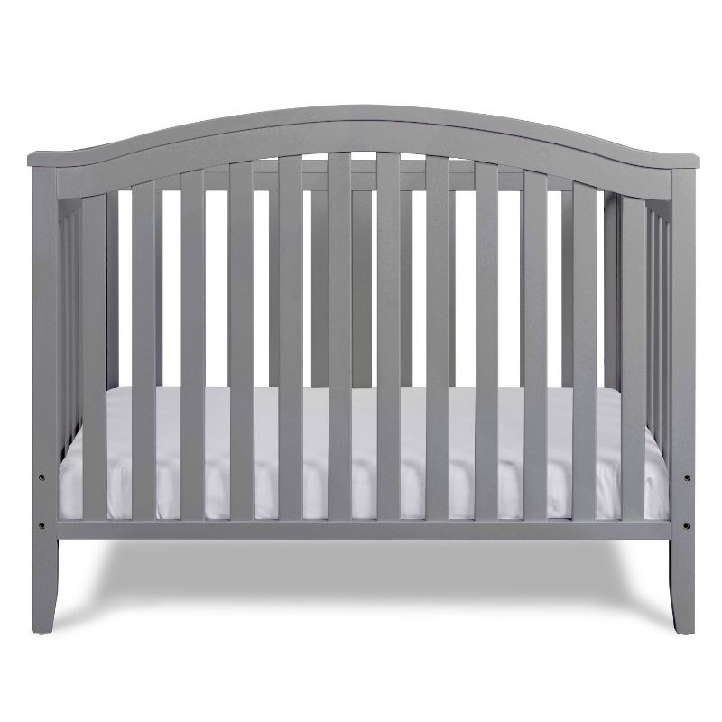 AFG Baby Furniture Kali II 4-in-1 Convertible Crib with Toddler Guardrail Gray