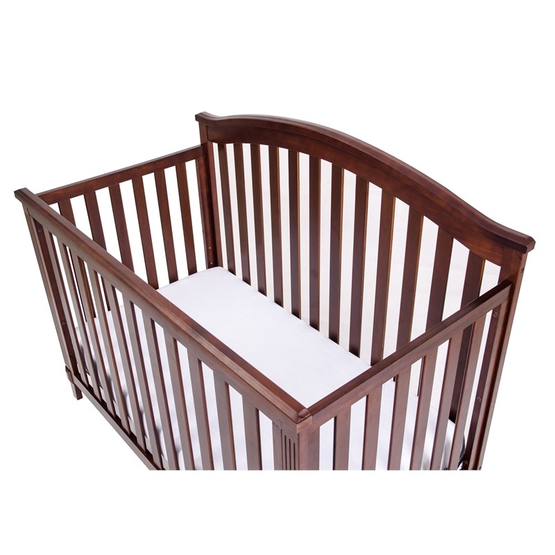 AFG Baby Furniture Kali II 4-in-1 Convertible Crib w/ Guardrail Espresso
