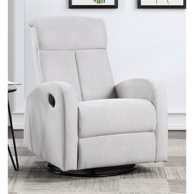 AFG Baby Furniture Amber Wood Frame Swivel Glider Recliner in Gray