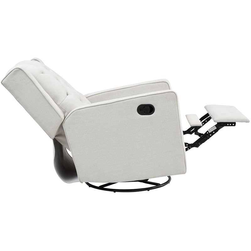 AFG Baby Furniture Ava Wood Frame Swivel Glider Recliner in Gray