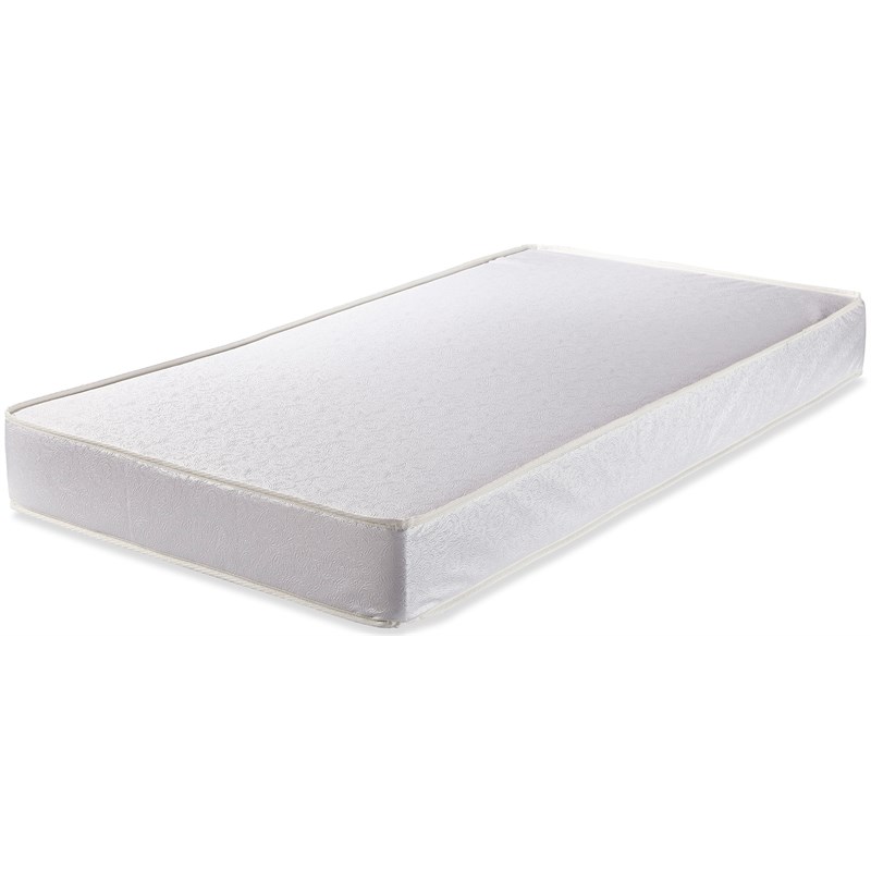 AFG Baby Furniture Vinyl and Polyester Fiber Coil Crib Mattress in White