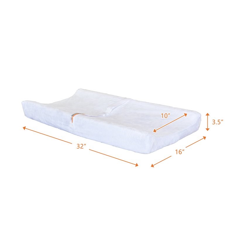 AFG Baby Furniture Polyester Contoured Changing Pad with Cover in White