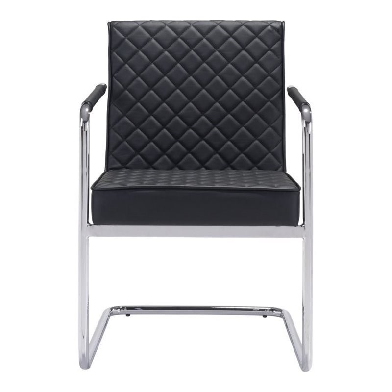 Brika Home Faux Leather Dining Chair in Black