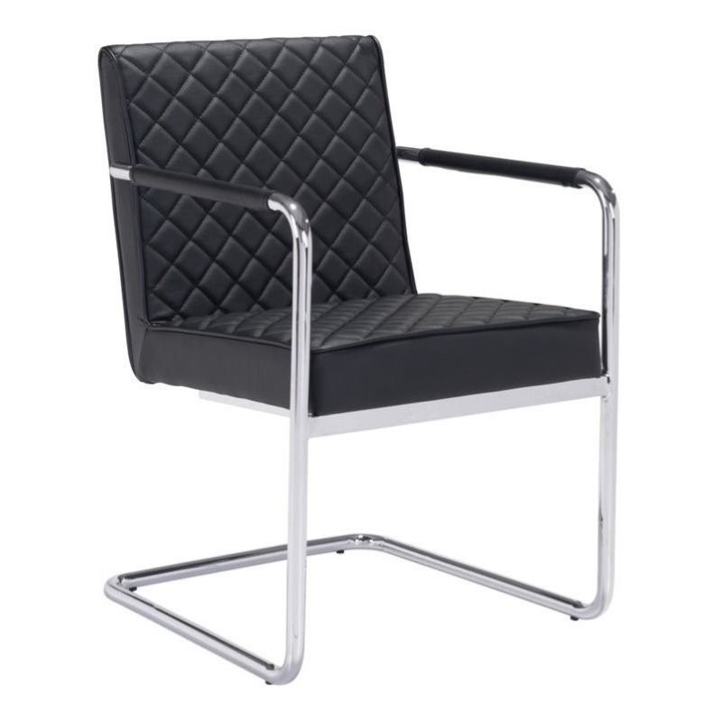 Brika Home Faux Leather Dining Chair in Black