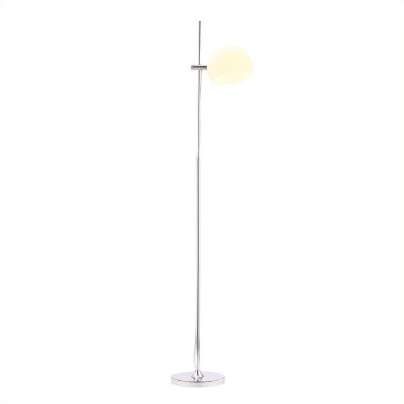 Brika Home Floor Lamp in Frosted Glass Silver
