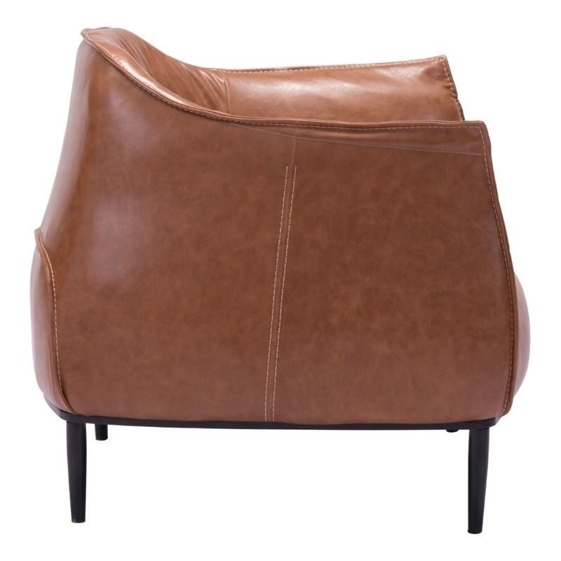 Brika Home Faux Leather Chair in Coffee