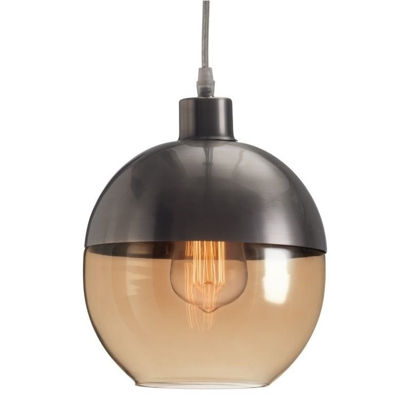 Brika Home Glass Ceiling Lamp in Amber