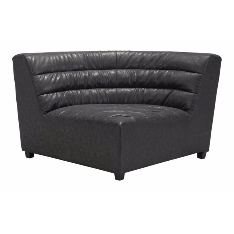 Brika Home Faux Leather Corner Chair in Black