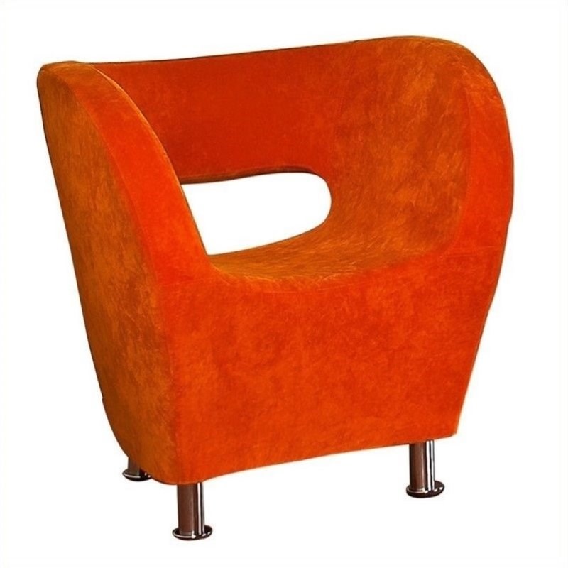 Brika Home Upholstered Accent Chair in Orange