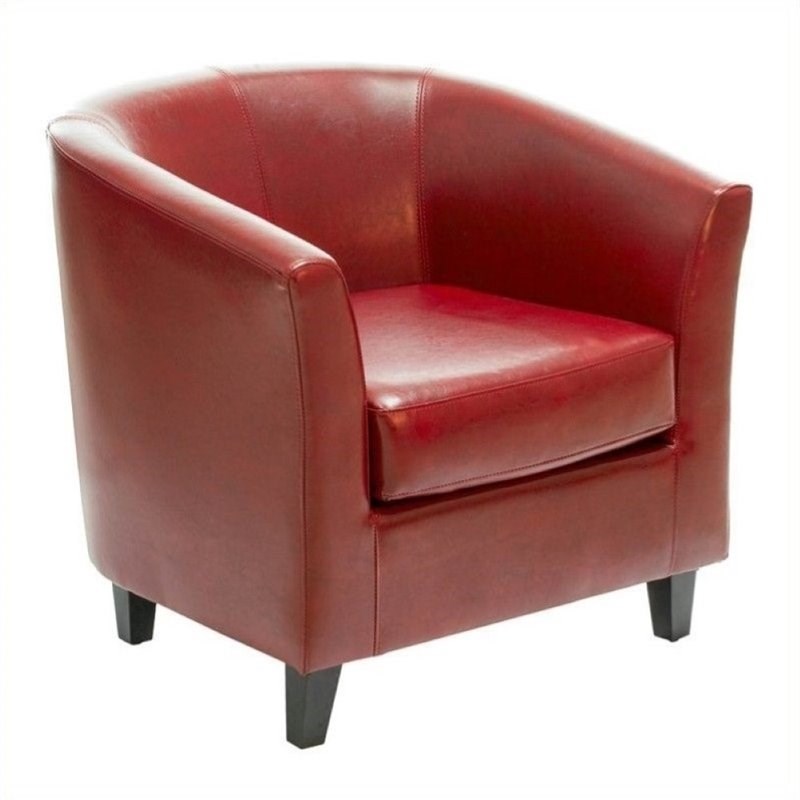 Brika Home Faux Leather Club Chair in Red