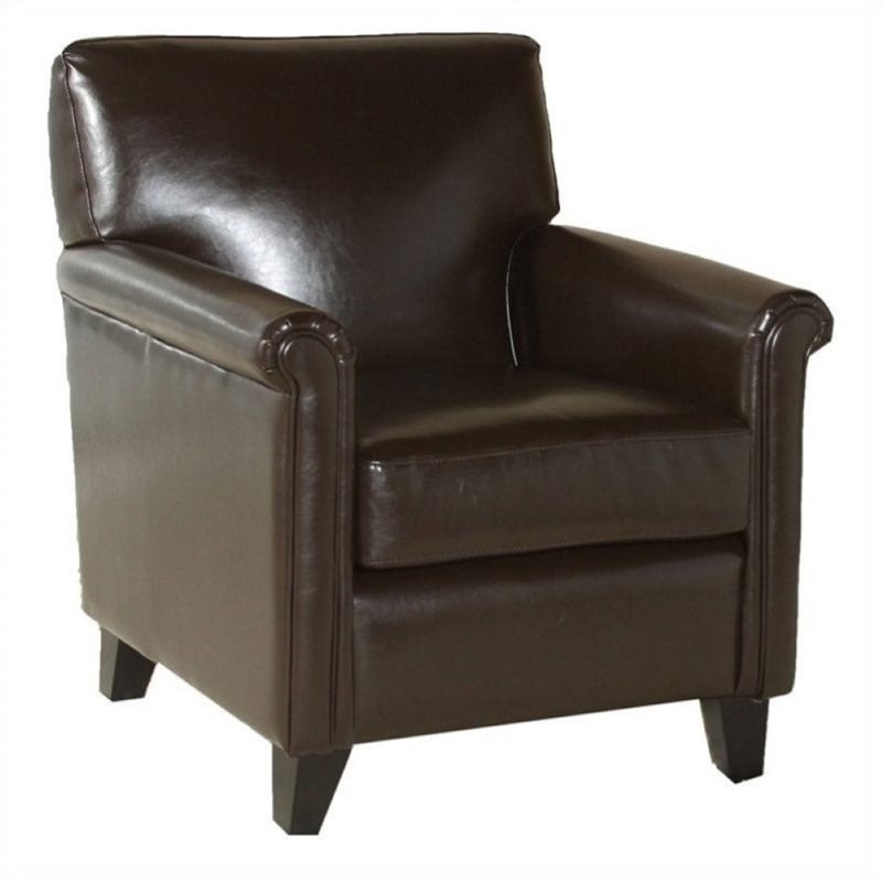 Brika Home Faux Leather Club Chair in Brown