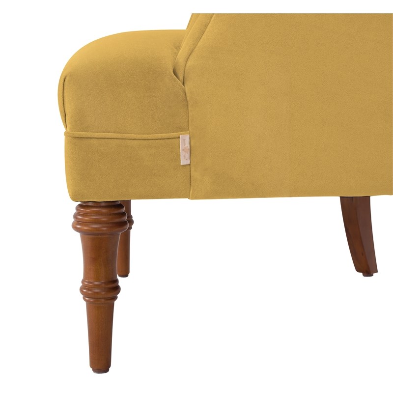 Brika Home Tufted Accent Chair in Gold