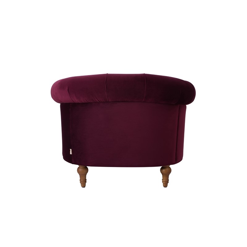 Brika Home Tufted Accent Chair in Burgundy