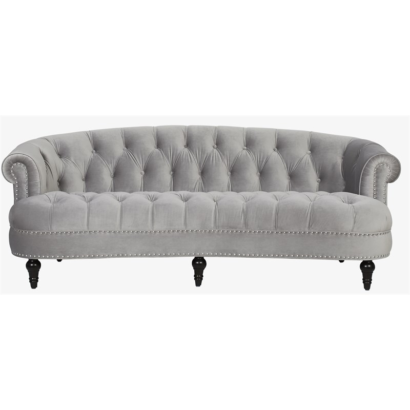 Brika Home Chesterfield Tufted Sofa in Opal Gray