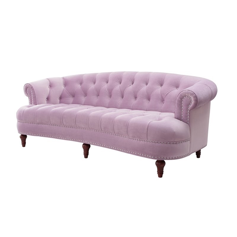 Brika Home Chesterfield Tufted Sofa in Lavender