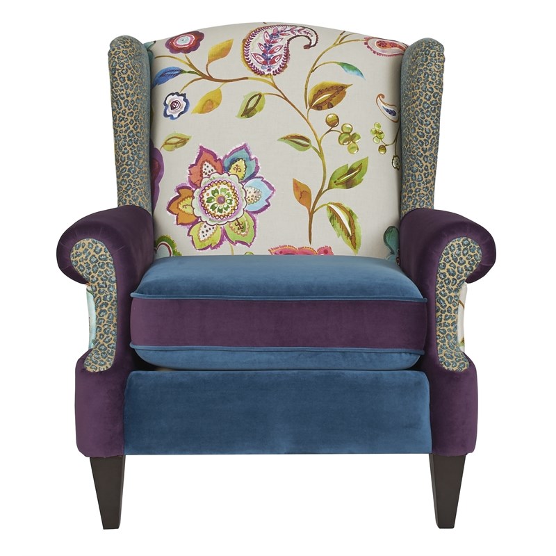 Brika Home Wingback Accent Arm Chair in Floral