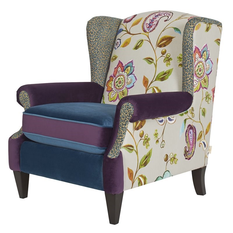 Brika Home Wingback Accent Arm Chair in Floral