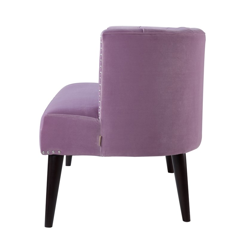Brika Home Tufted Settee in Lavender