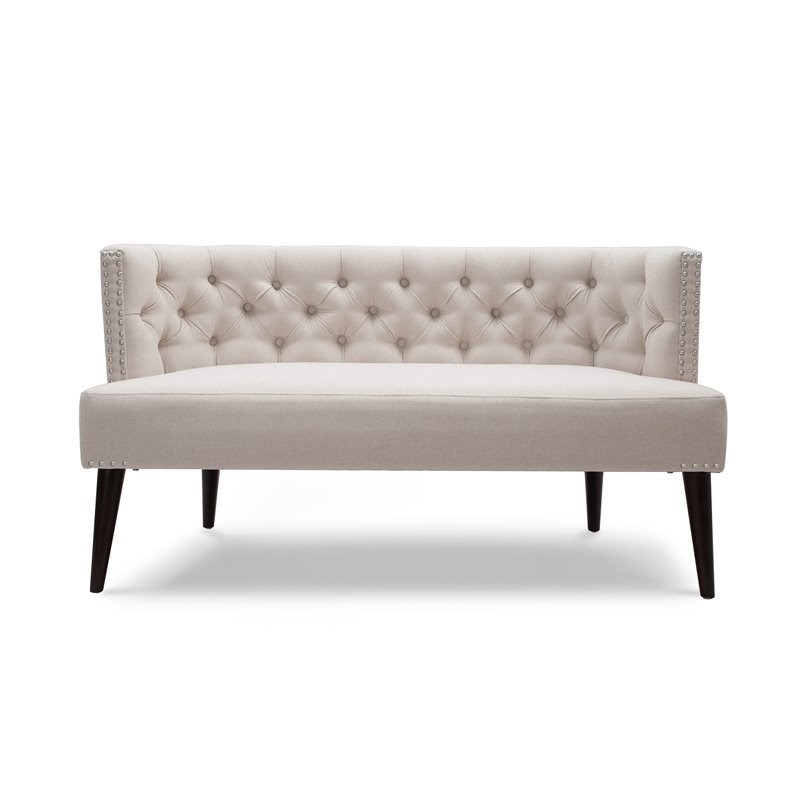 Brika Home Tufted Settee in Sky Neutral