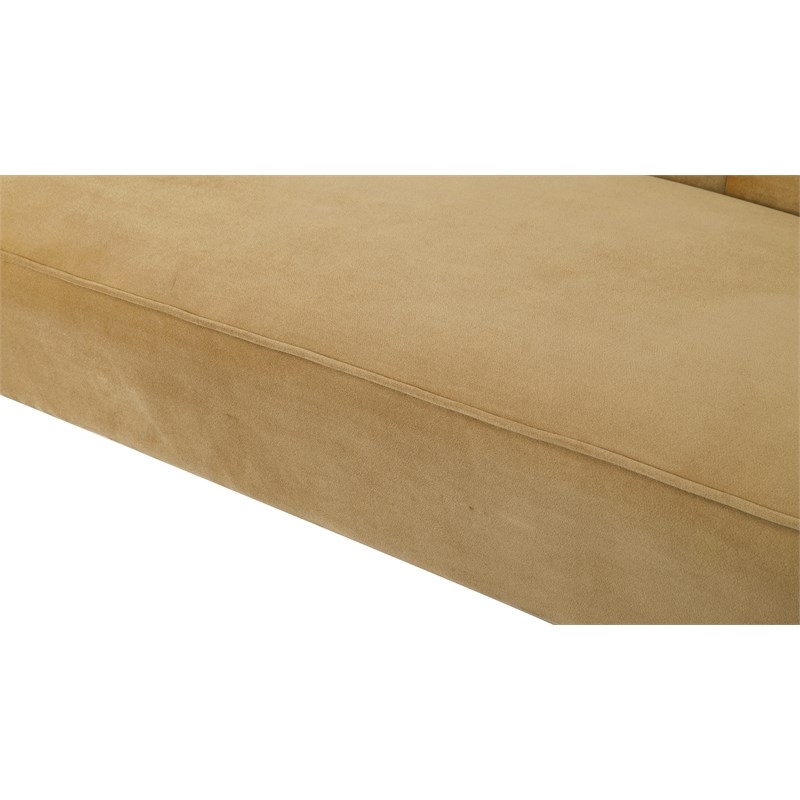 Brika Home Button Tufted Settee in Gold