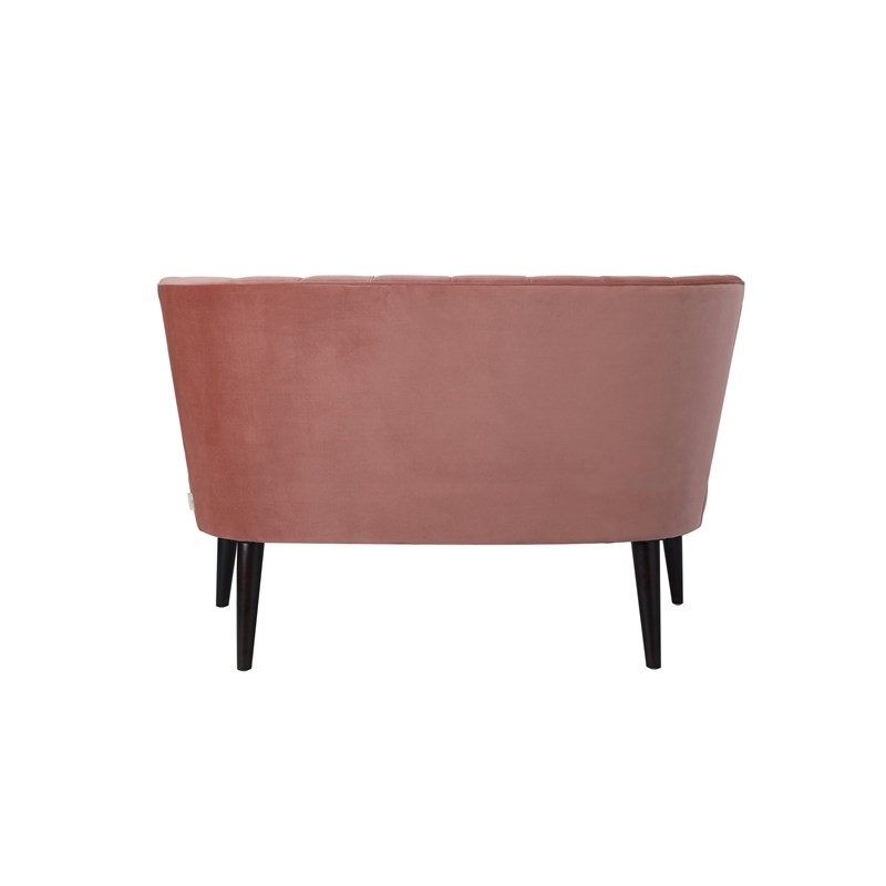 Brika Home Button Tufted Settee in Ash Rose