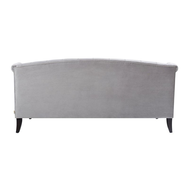 Brika Home Upholstered Button Tufted Sofa in Opal Gray