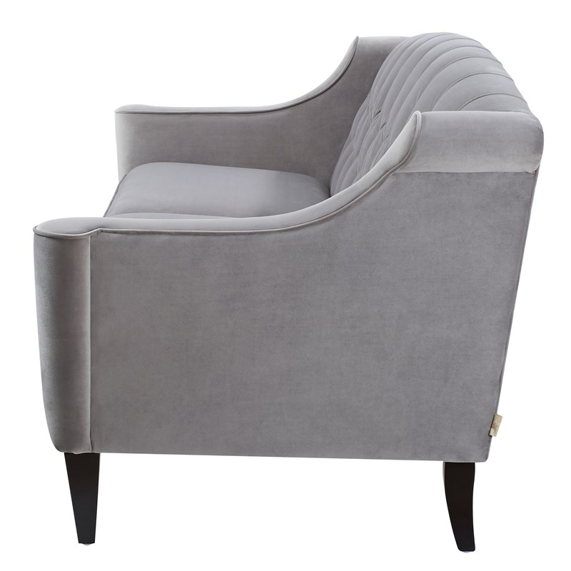 Brika Home Upholstered Button Tufted Sofa in Opal Gray