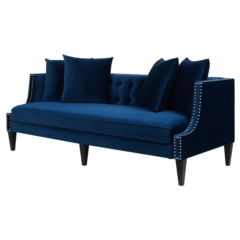 Brika Home Tufted Arm Sofa in Navy Blue