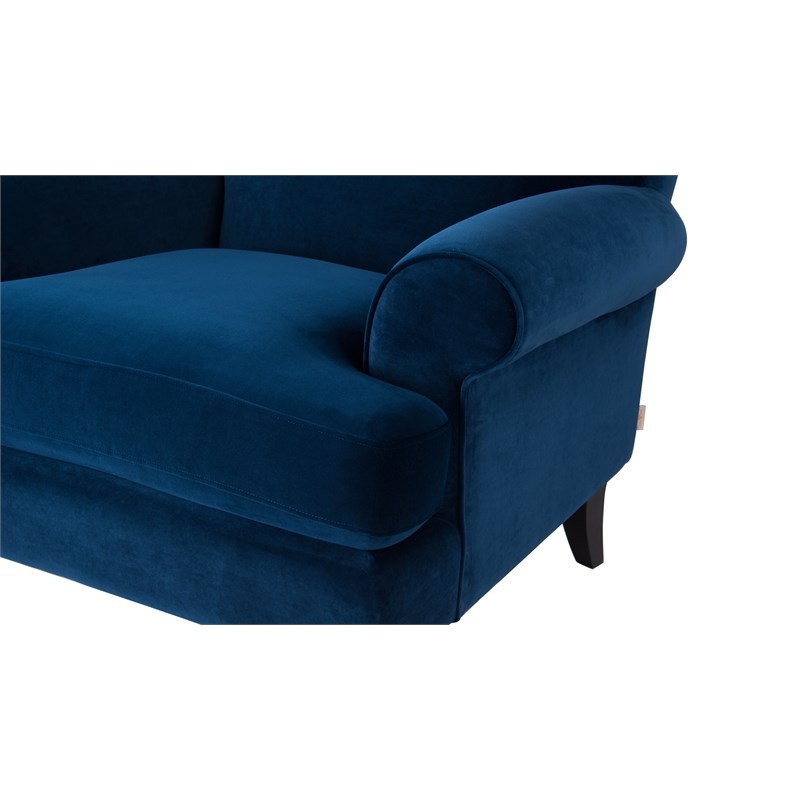 Brika Home Metal Caster Accent Arm Chair in Navy Blue
