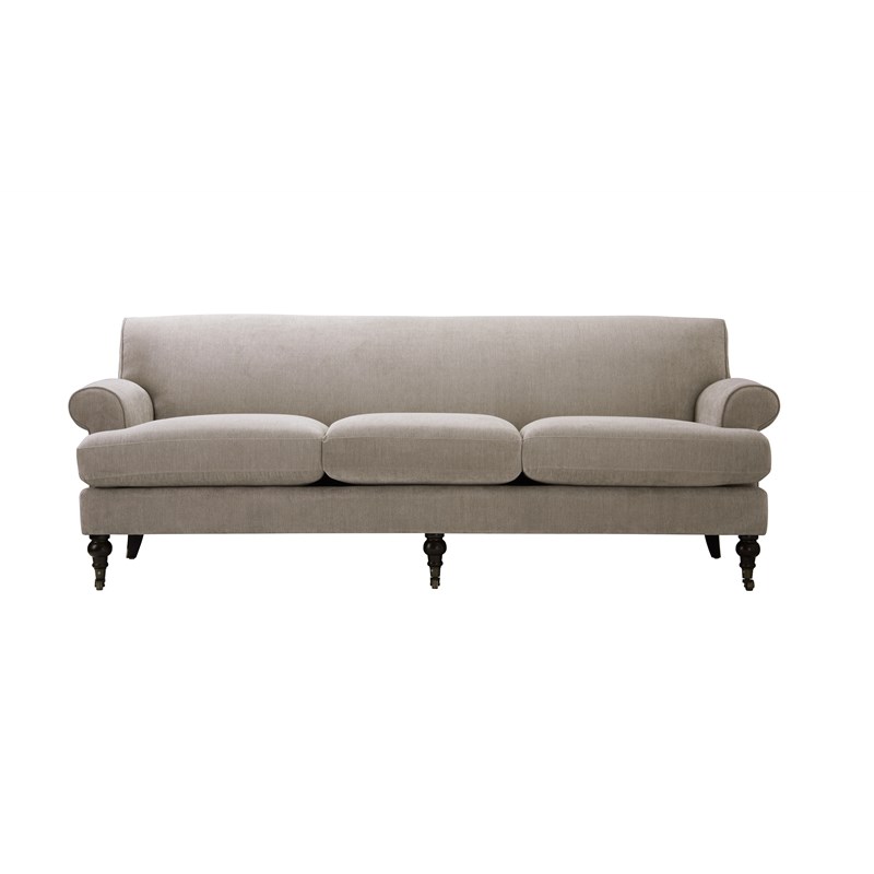 Brika Home Metal Casters Arm Sofa in Silver Gray