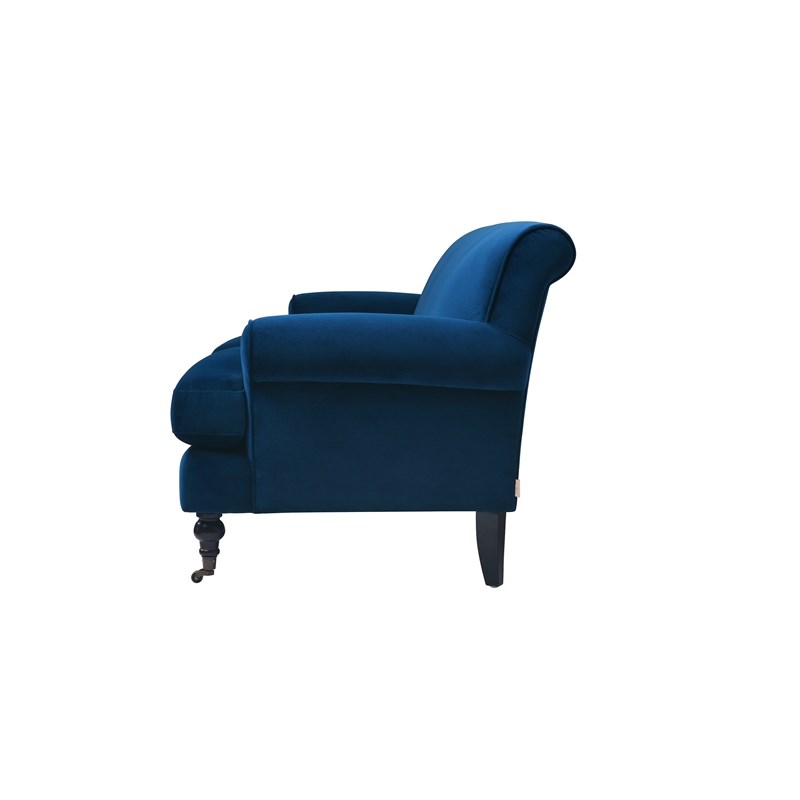 Brika Home Metal Casters Arm Sofa in Navy Blue