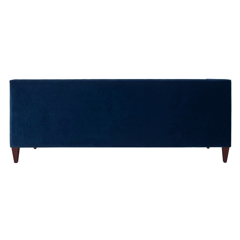Brika Home Tufted Double Cushion Sofa in Navy Blue