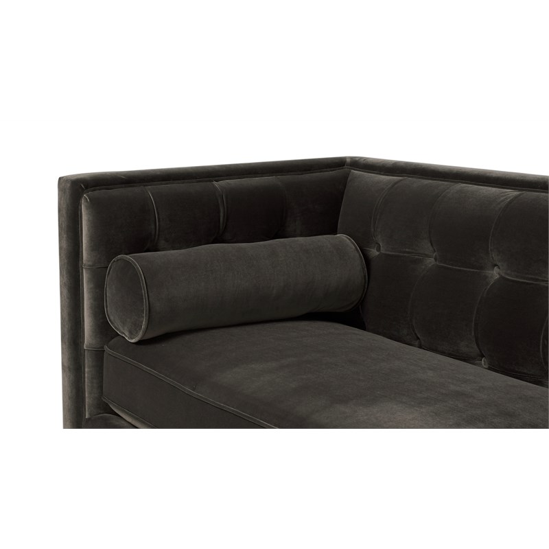 Brika Home Tufted Double Cushion Sofa in Dark Charcoal Gray