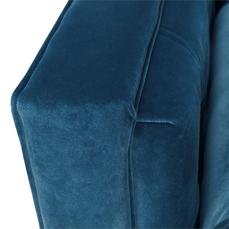 Brika Home Tufted Double Cushion Sofa in Satin Teal