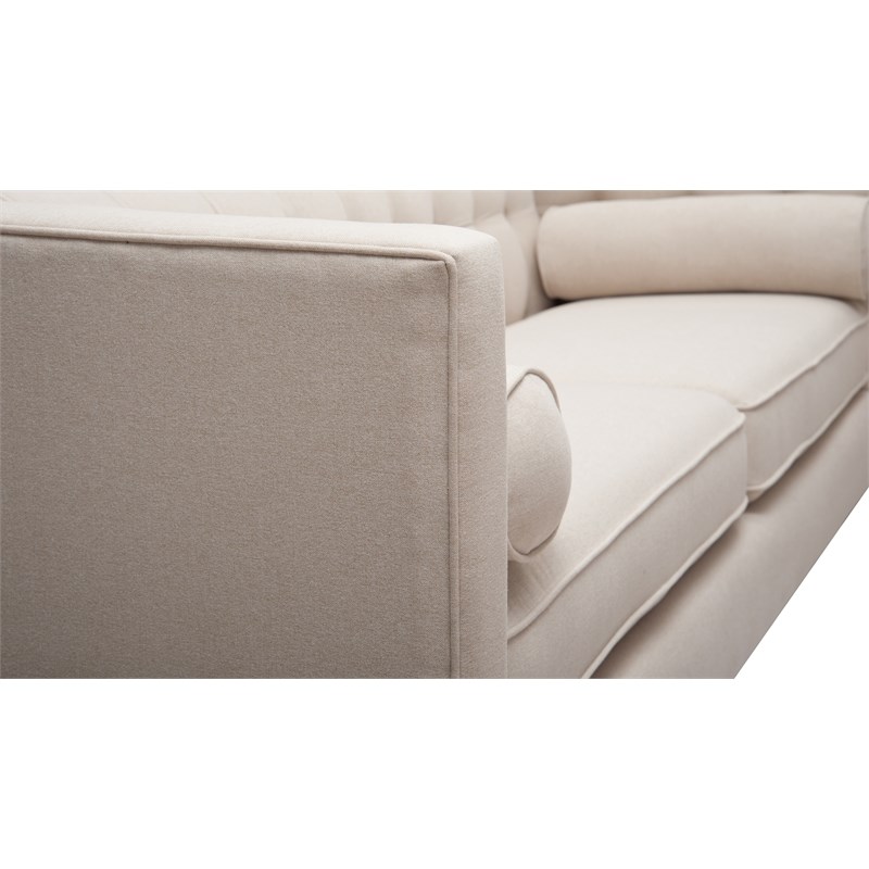 Brika Home Tufted Double Cushion Sofa in Sky Neutral
